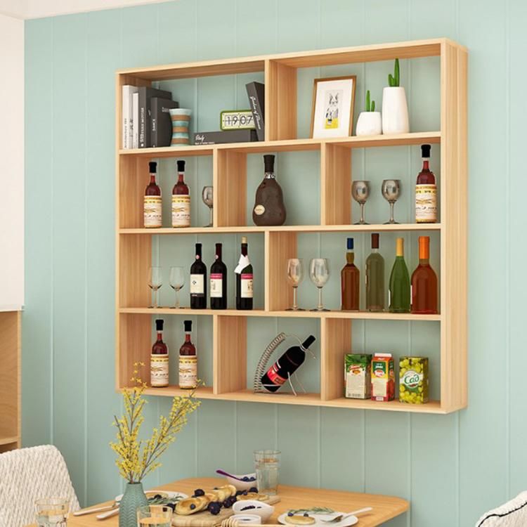 Simple and Creative Wine Cabinet Wall-Mounted Wooden Bookcase