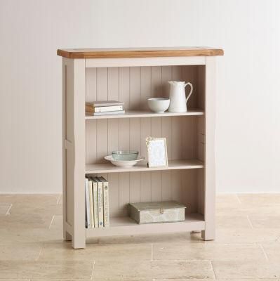 White Paint Oak Solid Wood Small Bookcase