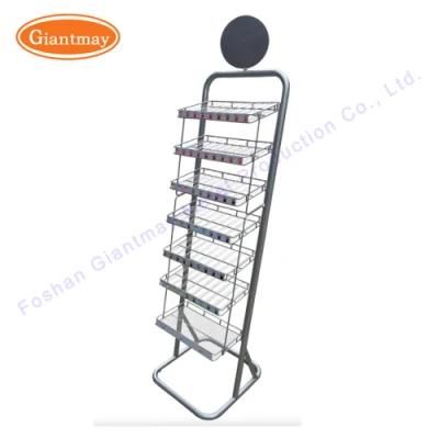 Metal Floor Stand Wire Display Shelving Rack for Polish Nail