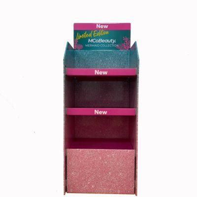 3 Tiers Green Cardboard Strong Display for Clothes Cosmetic Set Display Rack