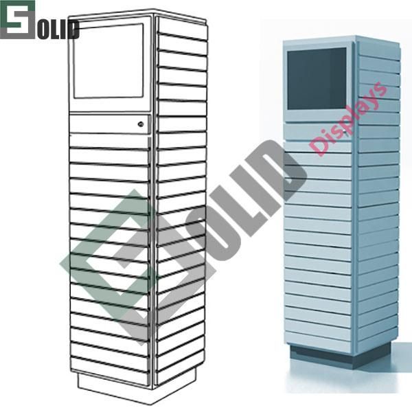 Slatwall Display Cases Gondola Display Supermarket Rack Display Shelf with Screen