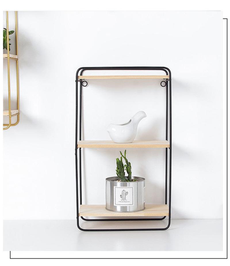 Custom Metal Solid Wood Wall Shelf Storage Rack