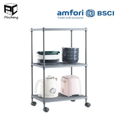 Kitchen Use Steel Trolley Easy Assembling Rack Manufacturer for Fruit Vegetable Sundry Goods Organizing