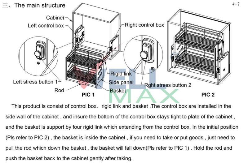 Afterburner Two Tier Lifter Dishes Rack Pull Down Shelf Kitchen Storage Rack (PTJ018G-900)