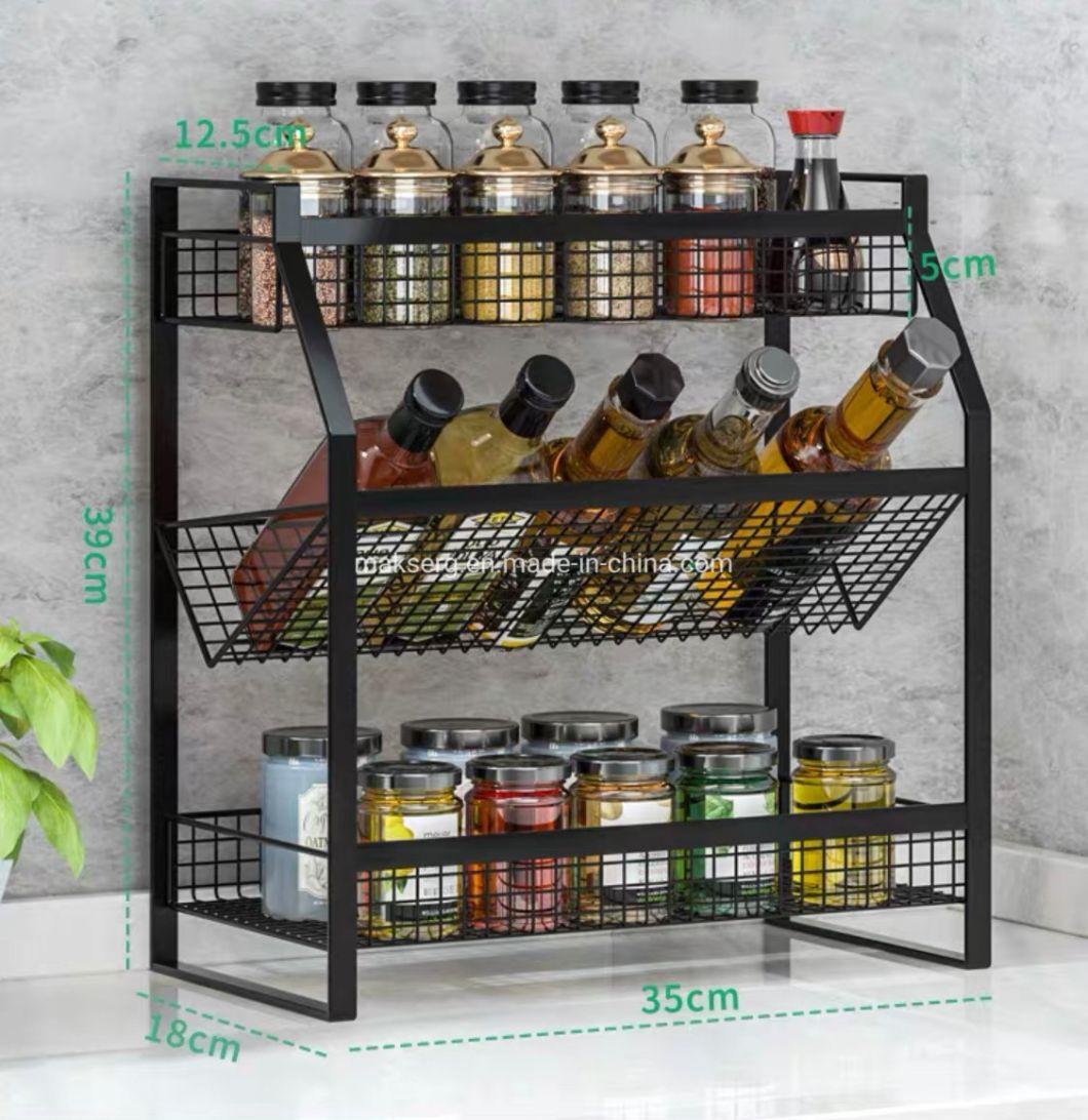 SS304 Storage Rack Multifunctional Spice Rack Bottle Rack