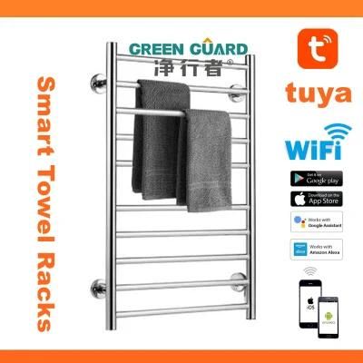 Bathroom Fittings Wall Mounted WiFi Electric Towel Rack Tuya Smart WiFi Controlled Bathrobe Use WiFi Towel Warmer Racks