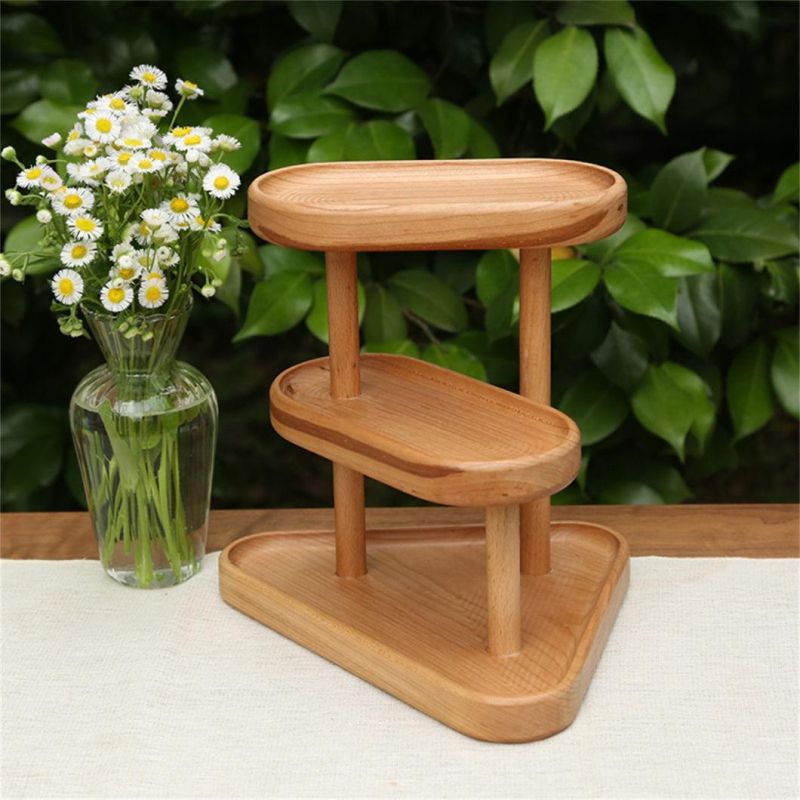 Wholesale Storage Furniture Shelves Double Layer Leather Jewelry Cosmetic Rack