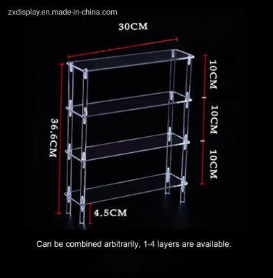 Clear 1-4 Layer Jewelry Perfume Exhibition Rack Acrylic Model Display Stand