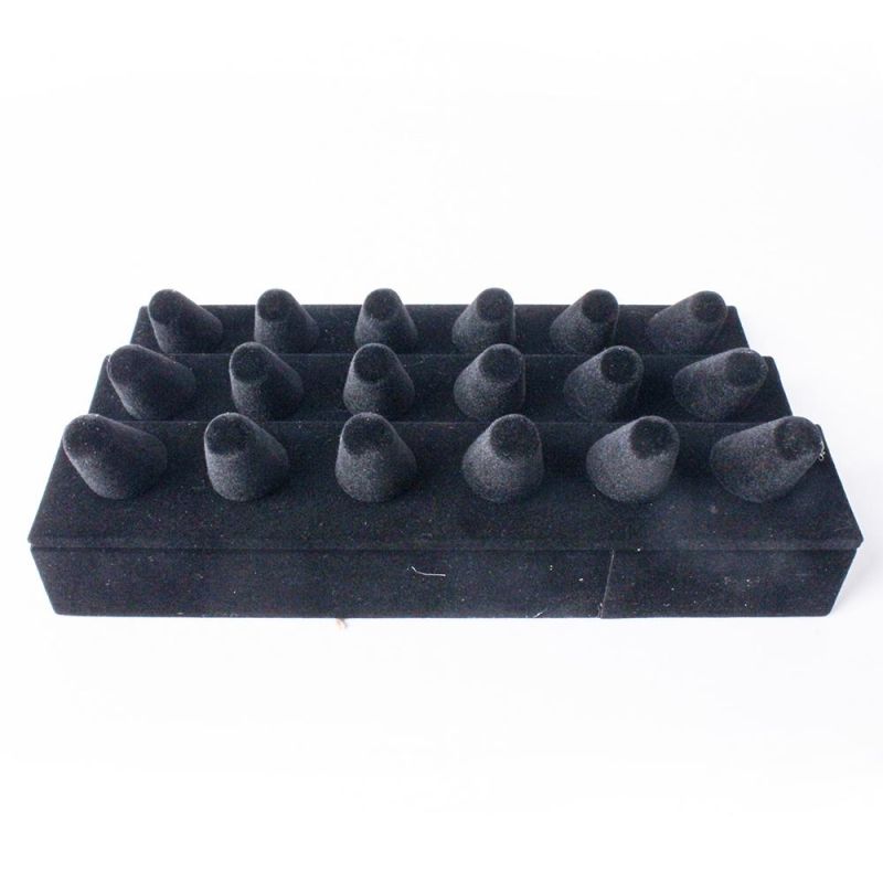 67703 Creative Black Velvet 18 Finger Ring Display Rack