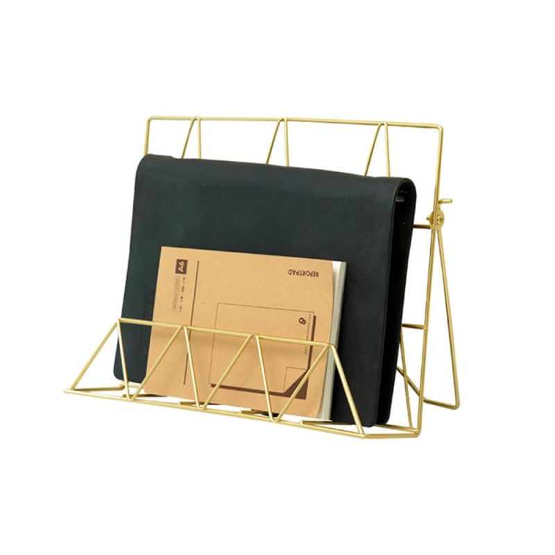 Book Cocking Station Holder Desktop Document Holder File Organizer Iron Wire Magazine Rack Bookshelf