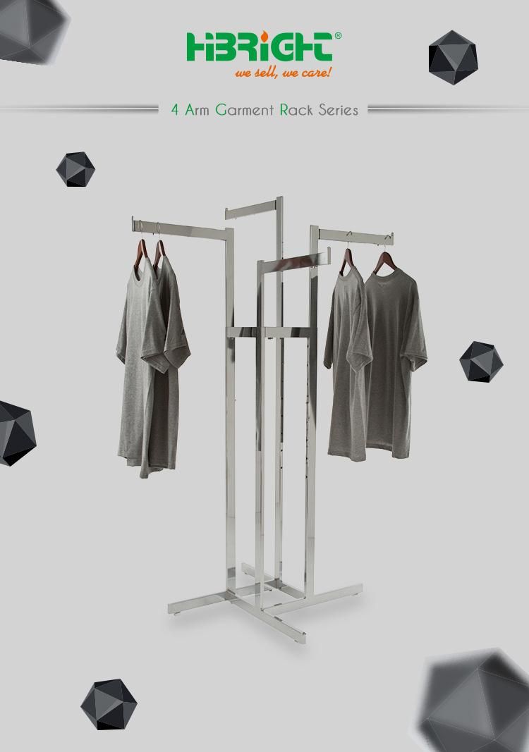 4 Arm Detachable Metal Hanging Clothing Rack