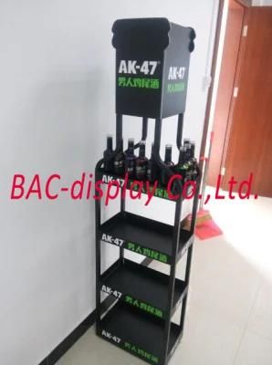 Wine Bottle Shapes Metal Plate Shelves Advertising Display Stand Rack for Promotion