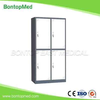 Steel Medical File Storage Cabinet Clothes Wardrobe Metal Locker Medicine Filing Instrument Cabinet Shelf Adjustable with 4 Doors