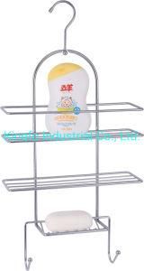 2 Tier Metal Bathroom Wire Organizer Shelf Shower Caddy-Shower Rack Kfs60018