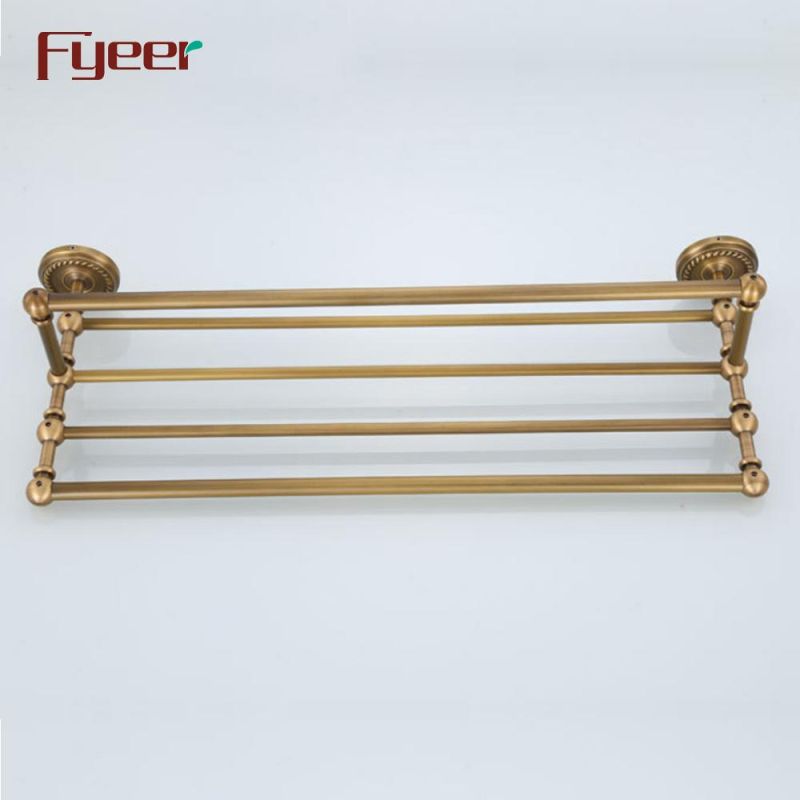 Fyeer Bathroom Accessory Antique Brass Towel Rack