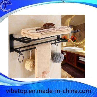 China Stainless Steel Multifunction Black Bathroom Towel Rack (VKH-003)