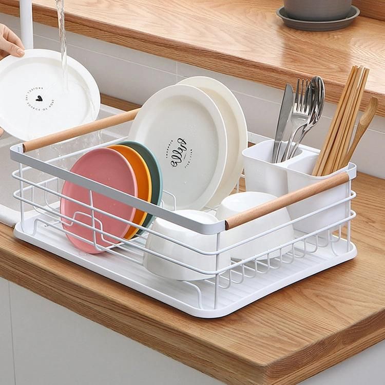 Kitchen Utensils Holder Drying Drainer Storage Shelf Plate Organizer Dish Rack