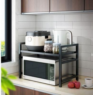 Retractable Kitchen Shelf Microwave Oven Shelf Oven Storage Household Double Countertop Desktop Multifunctional Cabinet