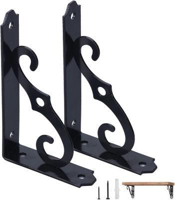 5 Inch Decorative Rustic Iron Wall Mounted Floating Shelf Brackets