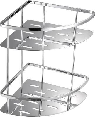 Double Layer Shower Basket Stainless Steel Bathroom Corner Rack