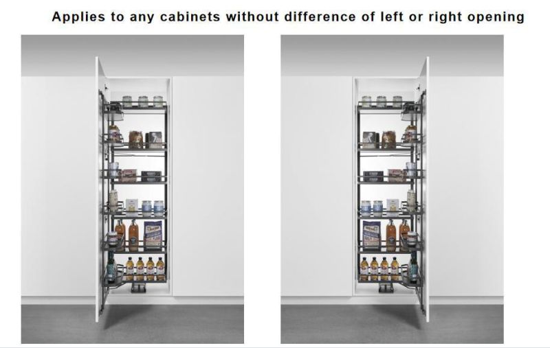 Dark Grey Kitchen Accessory Pull out Half Tandem Storage Rack