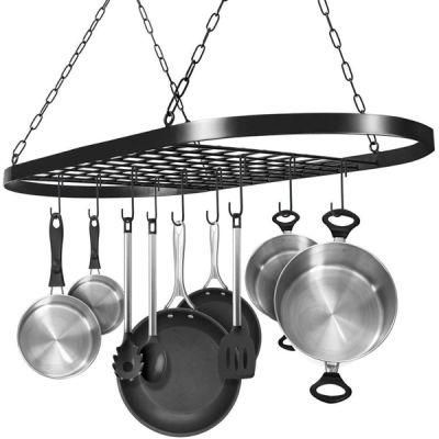 Pot and Pan Rack for Ceiling with Hooks Mounted Storage Holder