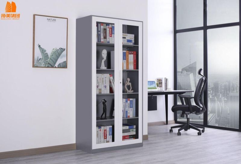 Glass Door File Cabinet with Adjustable Shelves