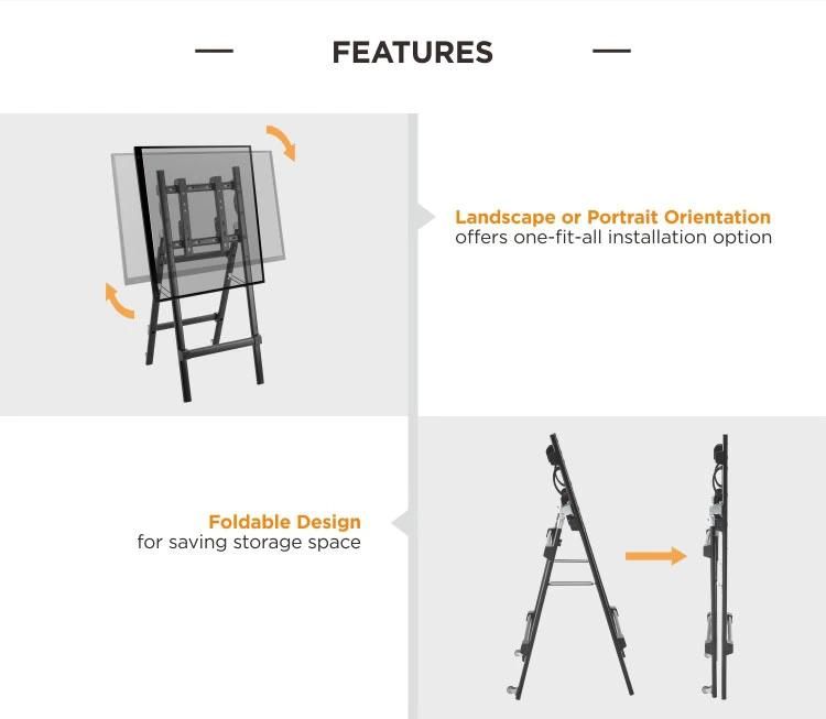 Foldable Landscape/Portrait Stand for Flat Panel Display