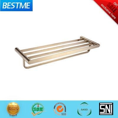 Brush Face Gold Color Stainless Steel Wall Mount Modern Bathroom Towel Rack (Bg-C68012LG)