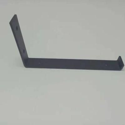 Black Powder Coated Wall Bracket with Lip for Floating Shelf L up Brackets