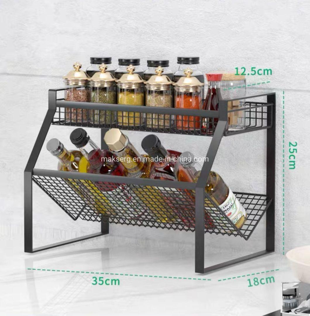 SS304 Storage Rack Multifunctional Spice Rack Bottle Rack