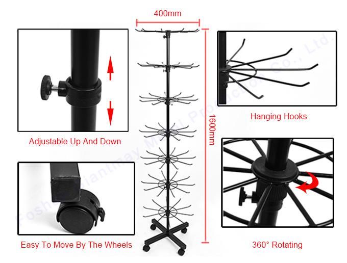 Giantmay Rotating Retail Shop Hanging Display Metal Floor Glove, Scarf, Hat, Sock Rack