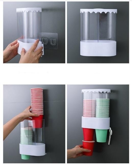 Water Dispenser Cup Holder 140PCS Disposable Cups Storage Rack