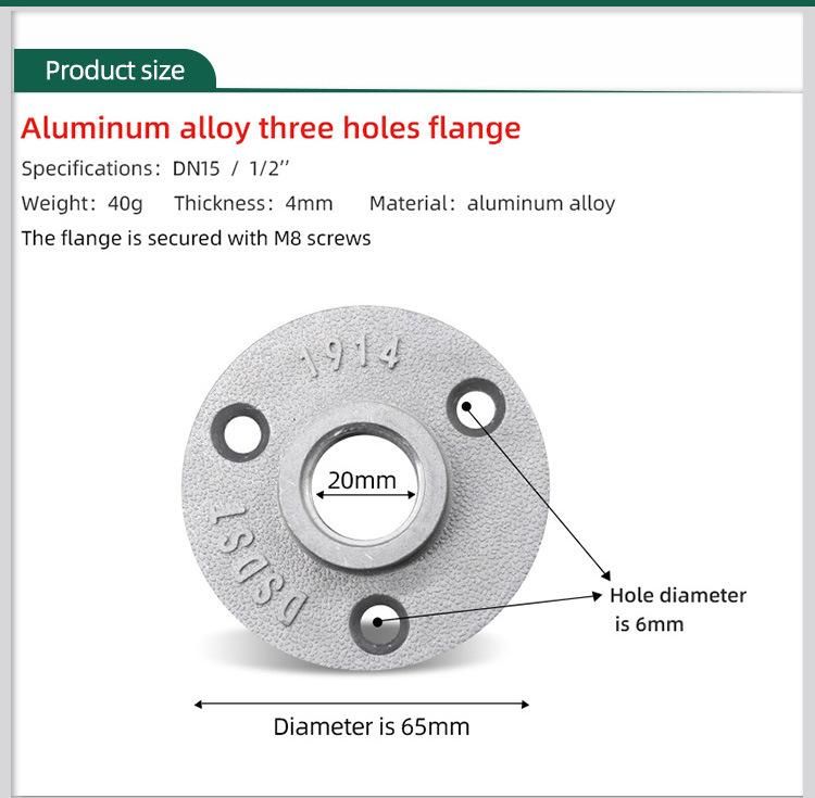 3 Holes Aluminum Alloy Floor Flange Used for Home Furniture
