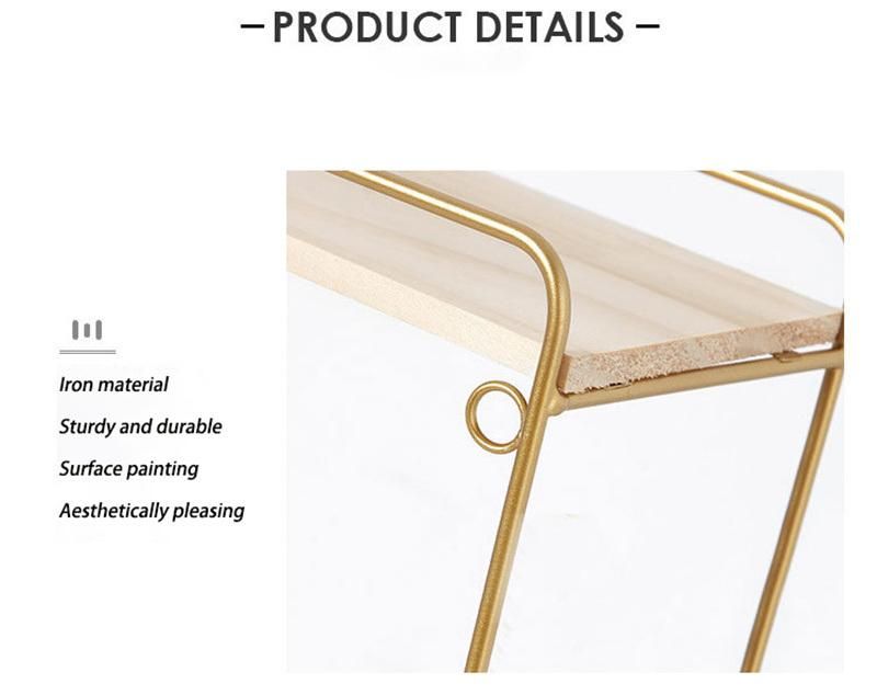 Custom Metal Solid Wood Wall Shelf Storage Rack
