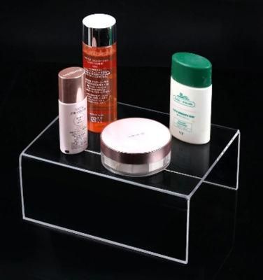 Simple Clear Acrylic Cosmetics Counter Display Rack for Skincare Store