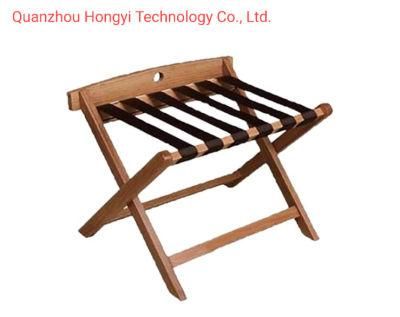 Folding Design Stable Durable Casual Home Hotel Bamboo Luggage Rack with Shoe Shelf