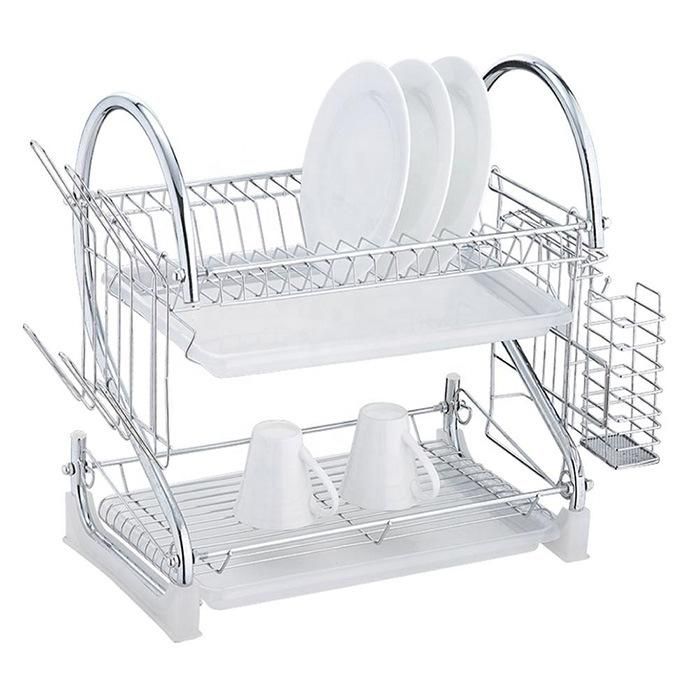 Easy DIY Adjustable Stainless Steel Stand Storage Shelf Over Sink Dish Drying Kitchen Rack