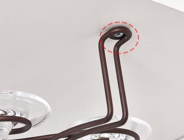 Over The Cabinet Metal Wine Glass Rack for Kitchen and Bar