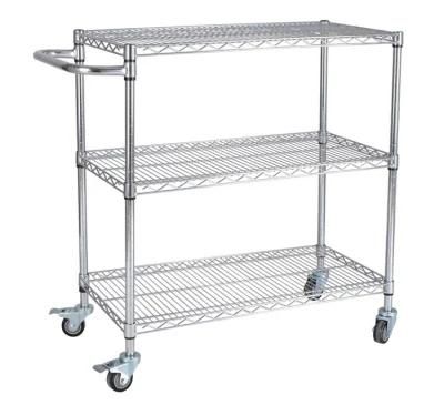 Wholesale OEM Anti-Static Galvanized Wire Shelf 3 Layertrolley Carts