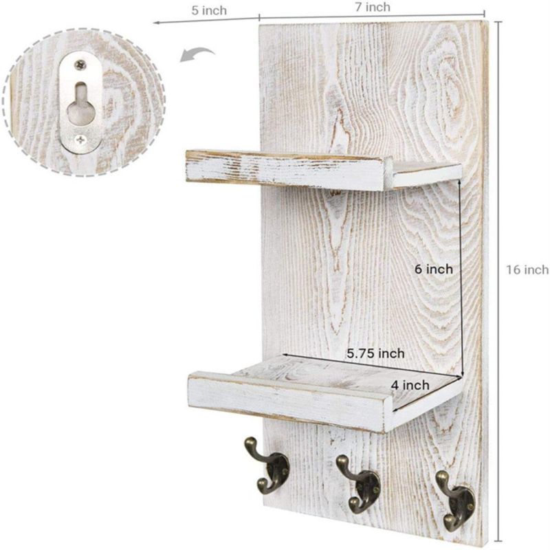 High Quality Exquisite Simple Wood Wall Mounted Bathroom Storage Rack
