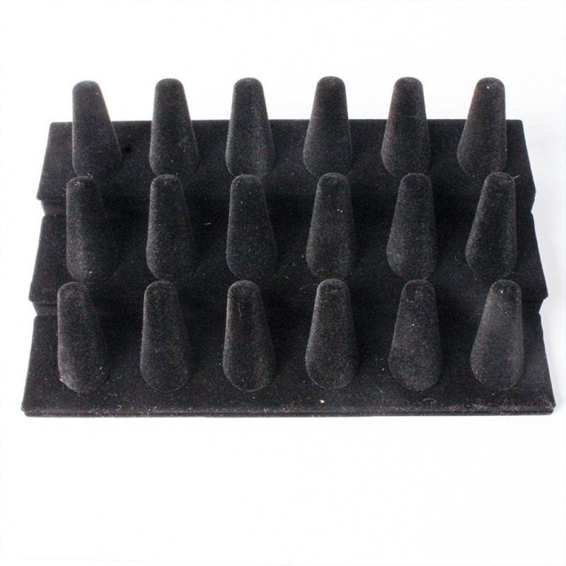 67703 Creative Black Velvet 18 Finger Ring Display Rack