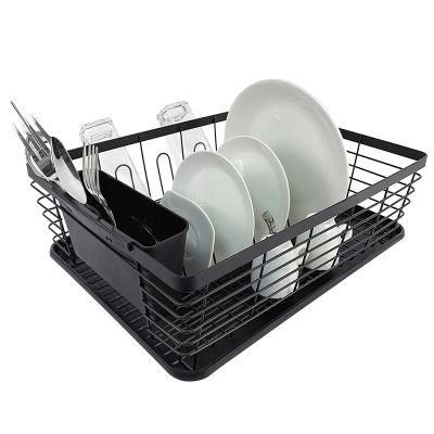 Dish Storage Drain Rack with Utensil Holder and Tray