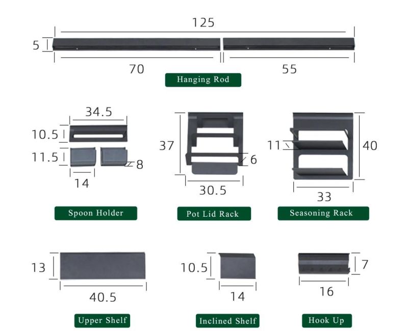 Wholesale Metal Kitchen Hanging Wall Mounted Organizer Shelf Pot Pan Wall Rack
