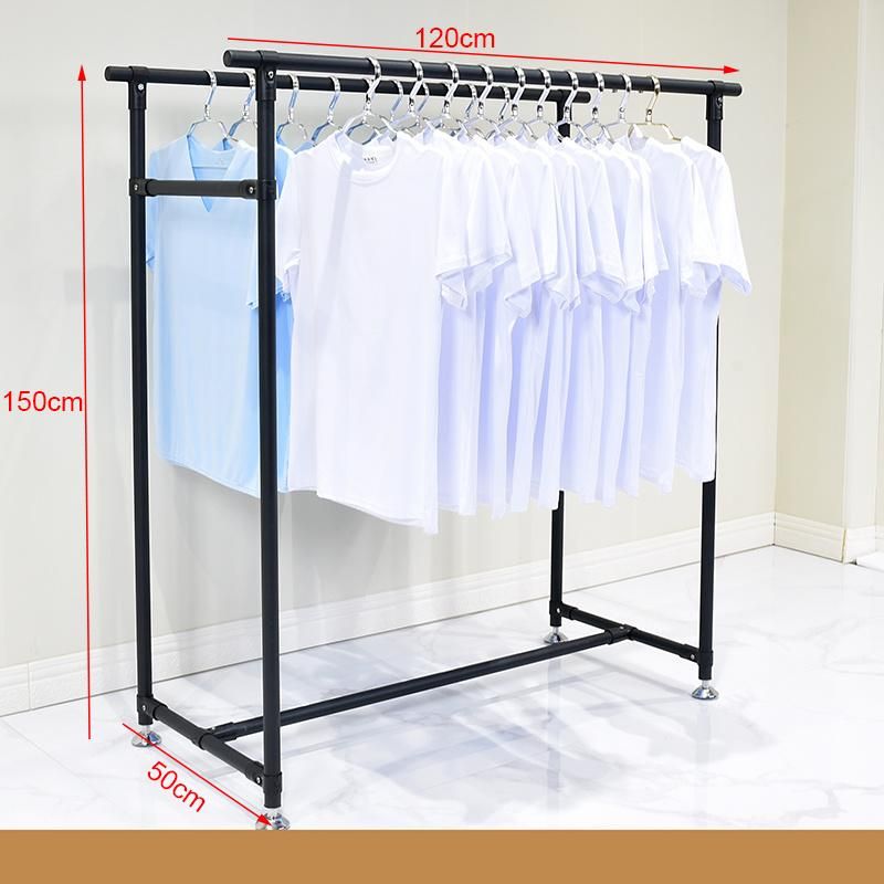 Store Hanging Cloth Showroom Rack Stainless Steel Clothing Display Stand