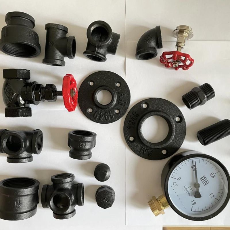 Black Malleable Iron Flanges Pipe Fittings Wall Flanges for Brackets