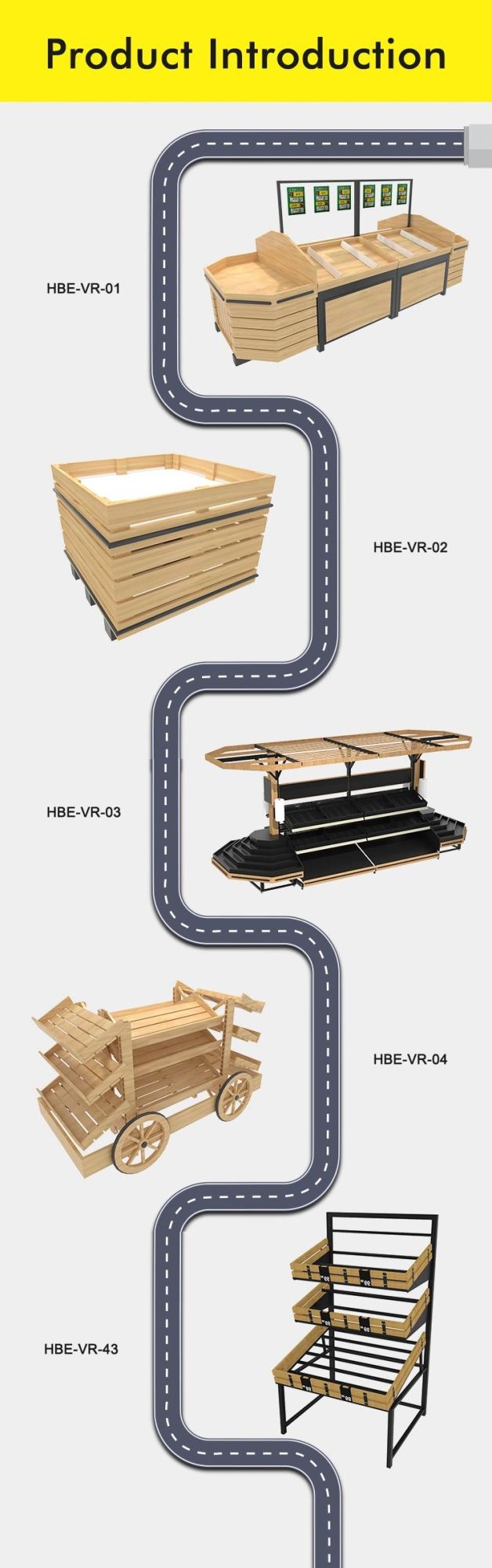 Supermarket Wooden Wagon Cart Design Bakery Rack