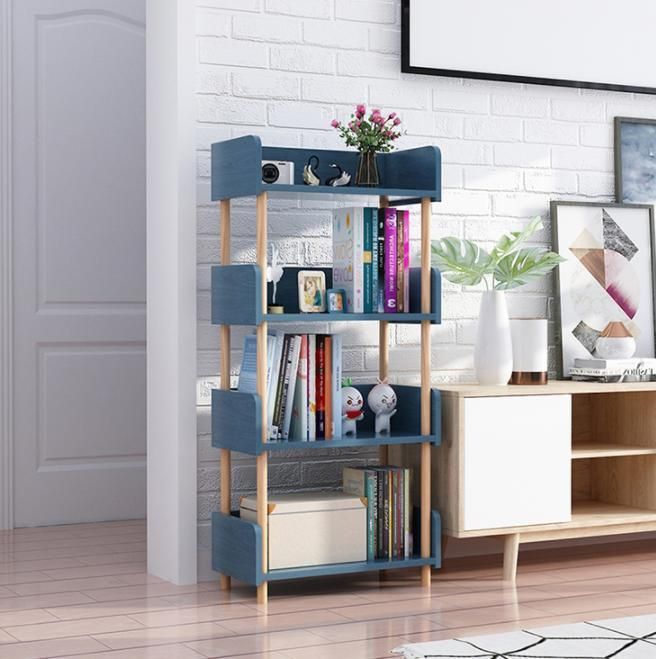 Simple Floor-to-Ceiling Bookshelf Simple Living Room Multi-Layer Shelf