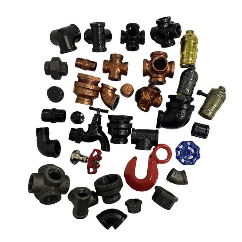 Black Malleable Cast Iron Metal Pipe Fittings Female Threaded Floor Flanges