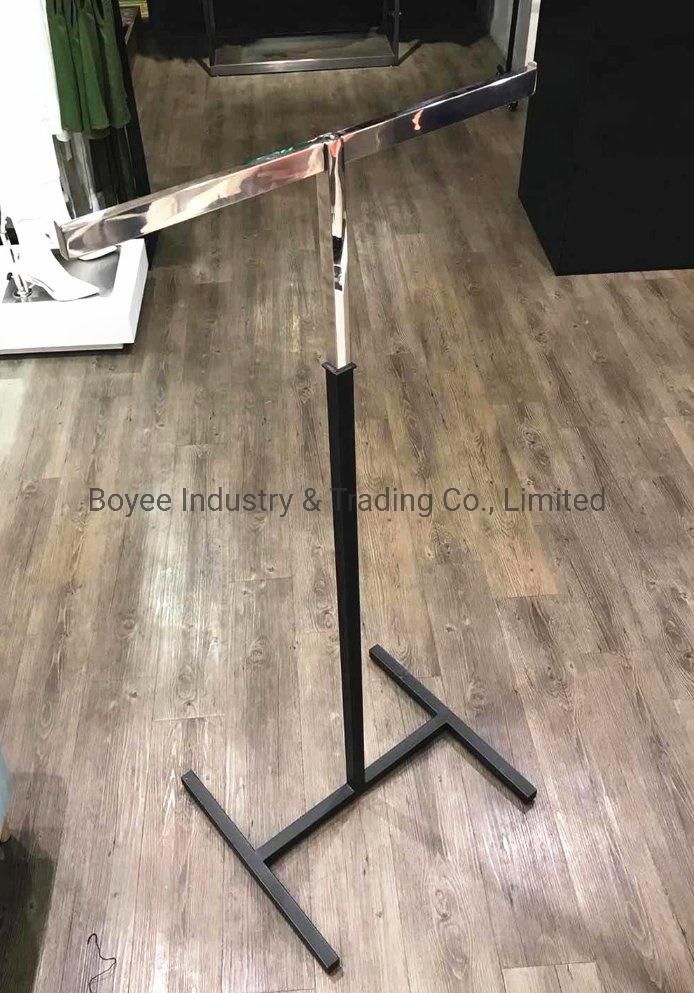 Single Rail Commercial Grade Stainless Steel and Square Pipe Clothing Rack